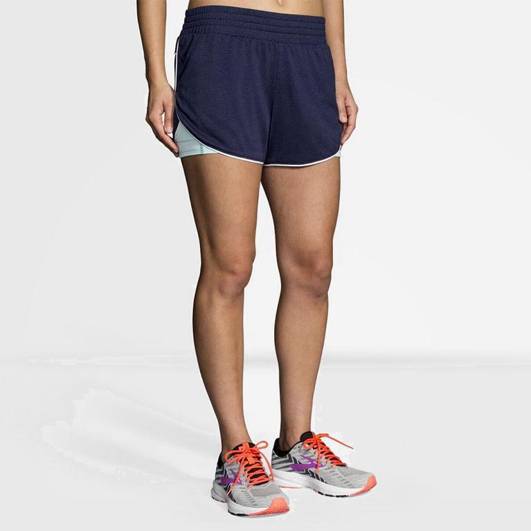 Brooks Rep 3 2-In-1 Hardloopshorts voor Dames Blauw (HNAPG-8642)